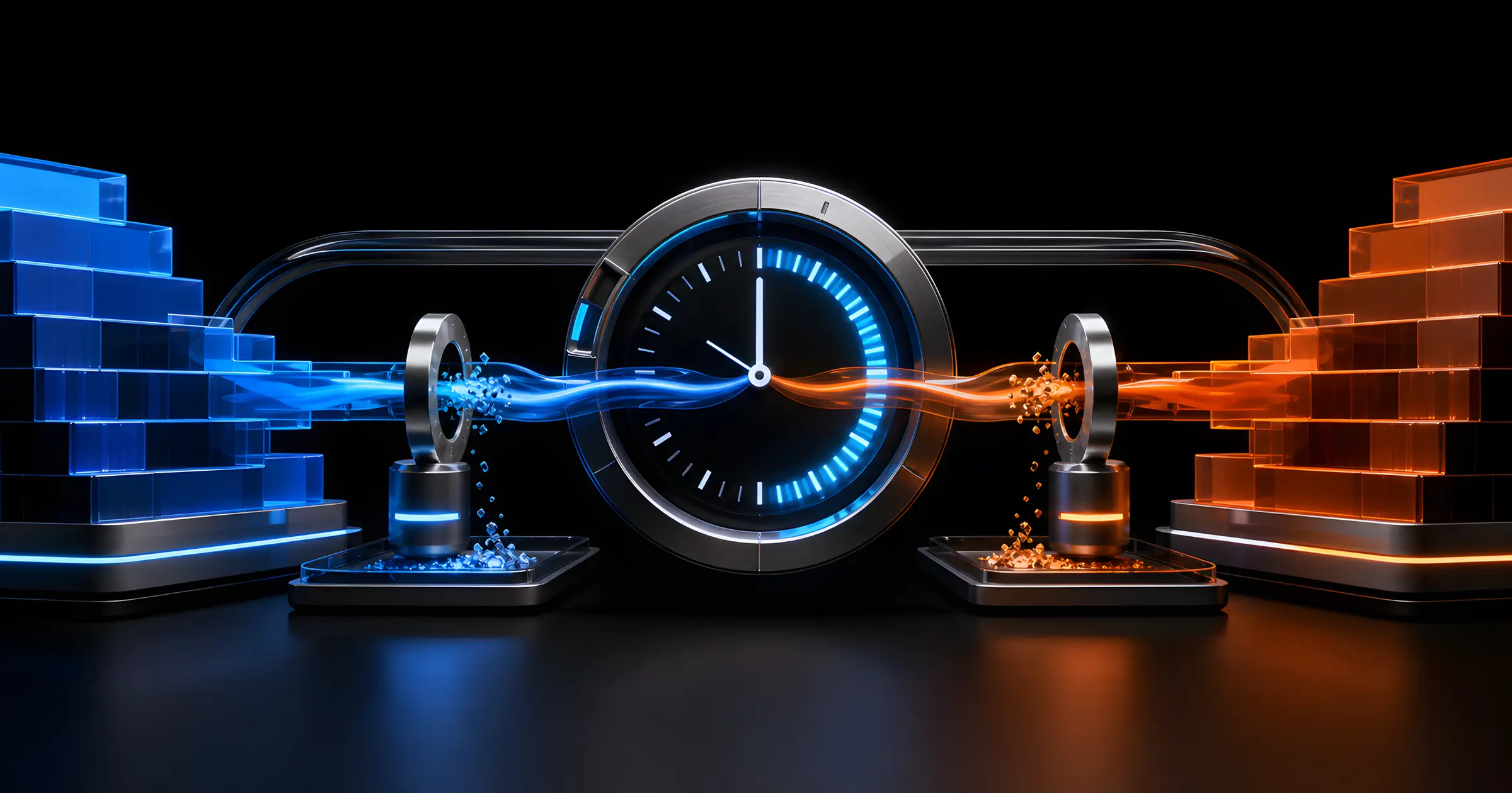 Perpetual futures order book beside a funding clock and fee meter