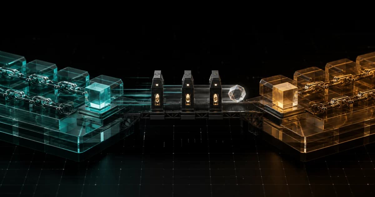 A wrapped asset crossing validator checkpoints from Gnosis Chain to Ethereum
